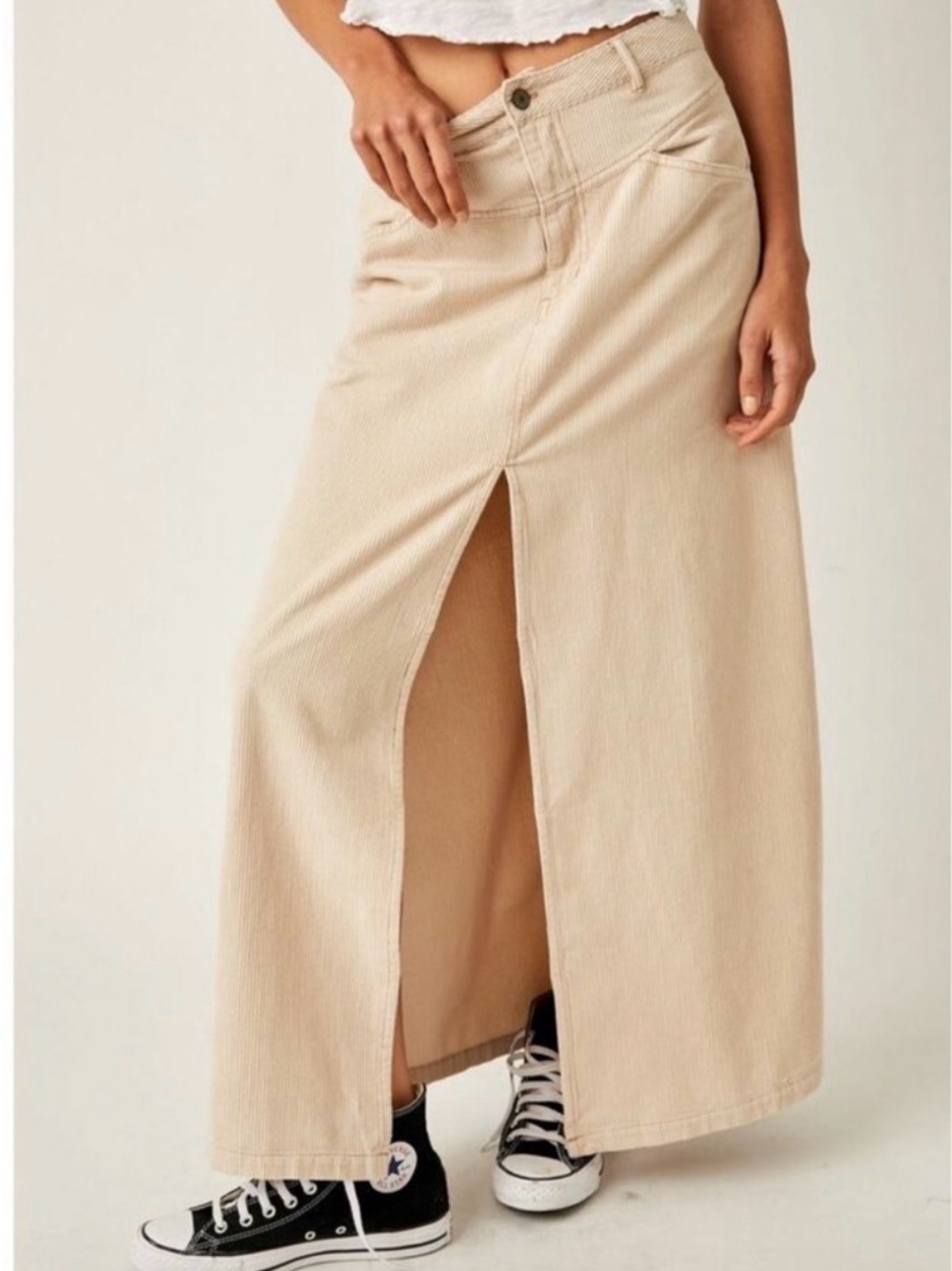 Free People Cream Vegan Maxi Skirt. NWOT Sz 6 - Picture 14 of 14